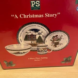A Christmas story Susan Wignet 4 piece plate setting. New in box